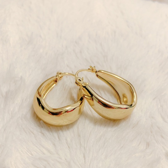 🎉HP🎉Chunky Hoops Dome Earring | 14k Gold Filled - Picture 3 of 5